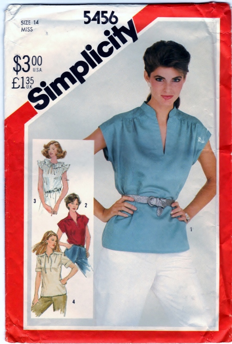 Simplicity 5456 Pattern Misses Pullover Tops Front Scanned 01-29-2015
