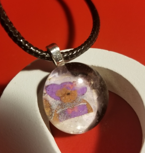 Purple Hat Bear Glass Marble Necklace 722018 (9)